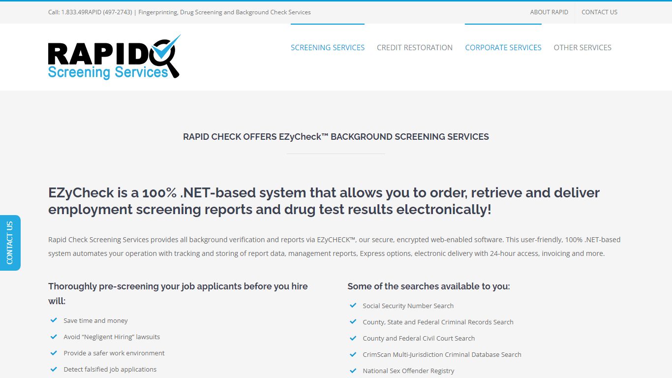 BACKGROUND CHECKS – Rapid Screening Services