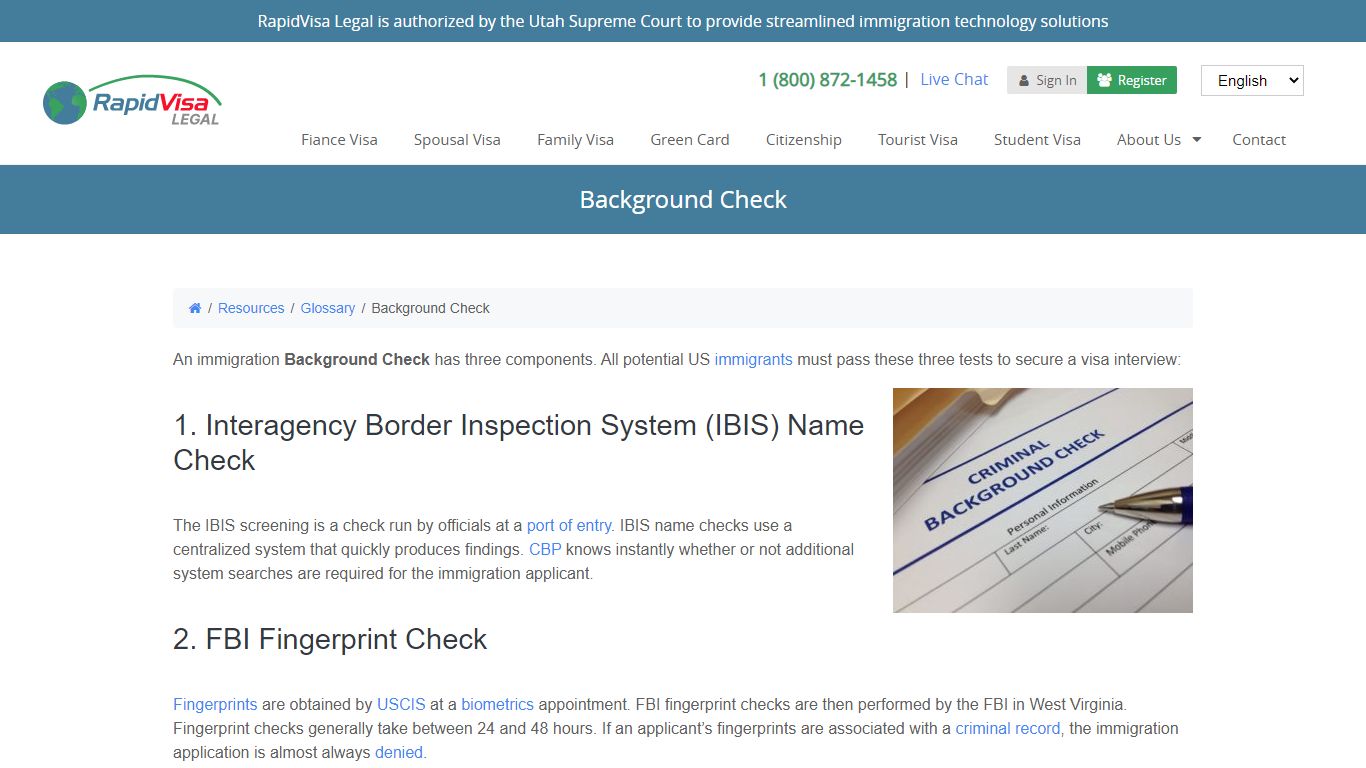Background Check - RapidVisa®